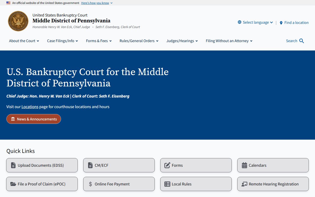 Fulton County Court of Common Pleas and federal bankruptcy court access distinction