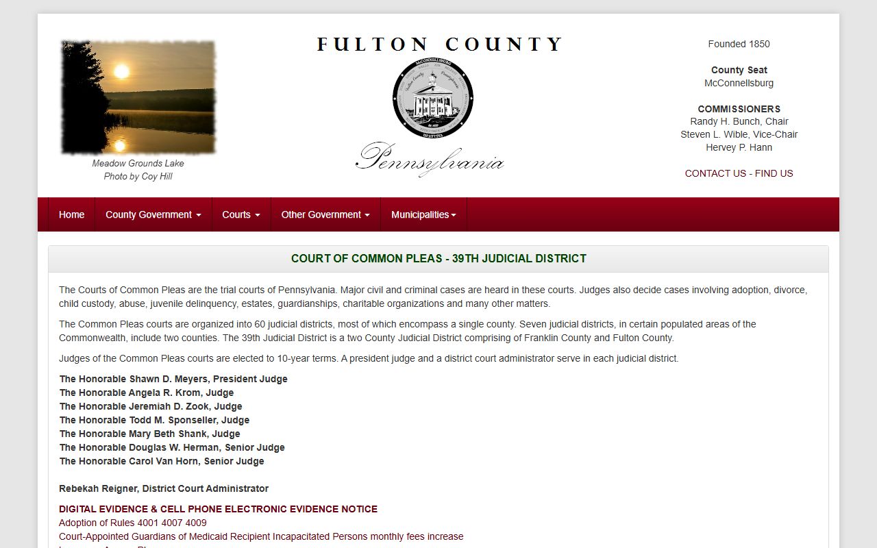 Fulton County Court of Common Pleas records