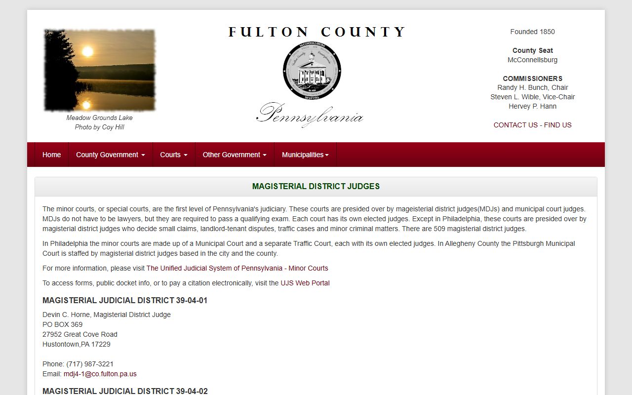Fulton County traffic court records Magisterial District Court