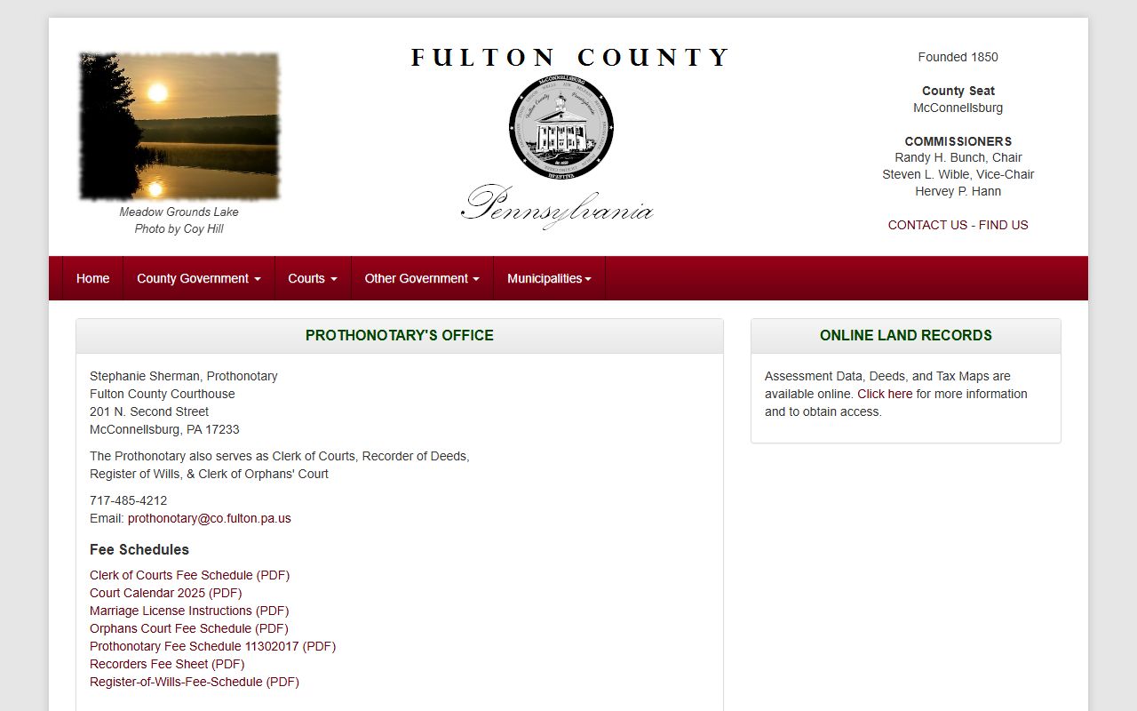 Fulton County court records Prothonotary and Clerk of Courts